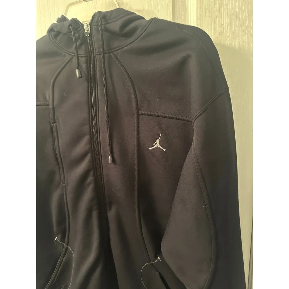 Men's Black Jordan Full Zip‎ Hoodie Size Large